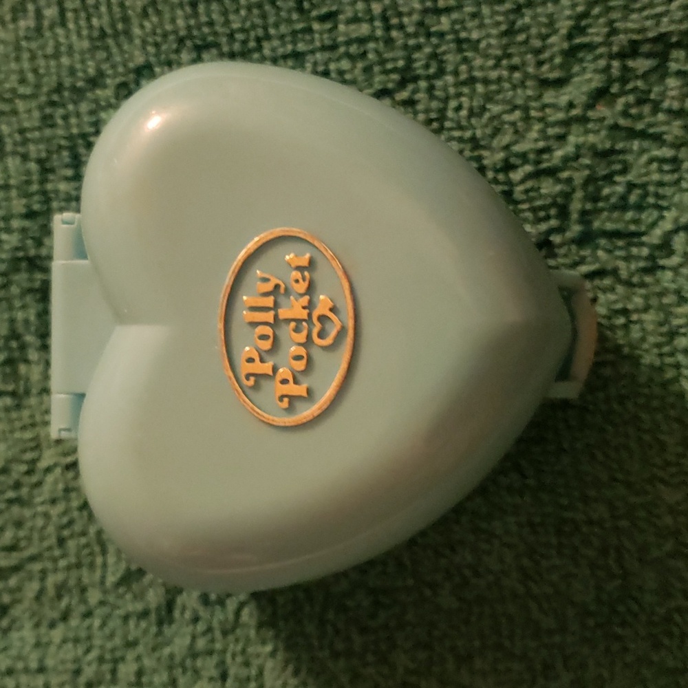 Vintage Polly Pocket 1993 Pretty Pandas Blue Heart Compact